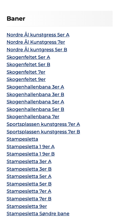 Baneoversikt